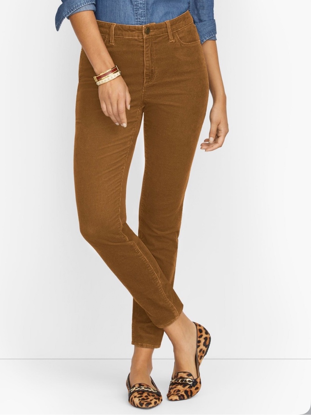 Talbots Stretch Corduroy Jeggings Twig Brown Size 14P
